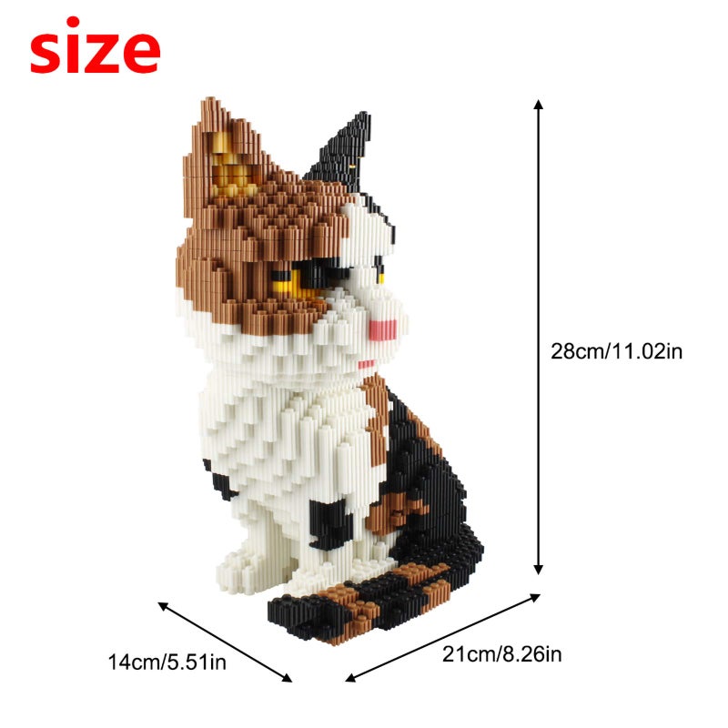 Larcele 4848 Pieces Calico Cat Micro Building Blocks Animal Mini Building Toy Bricks KLJM-02 (Model 2842) - Image 2